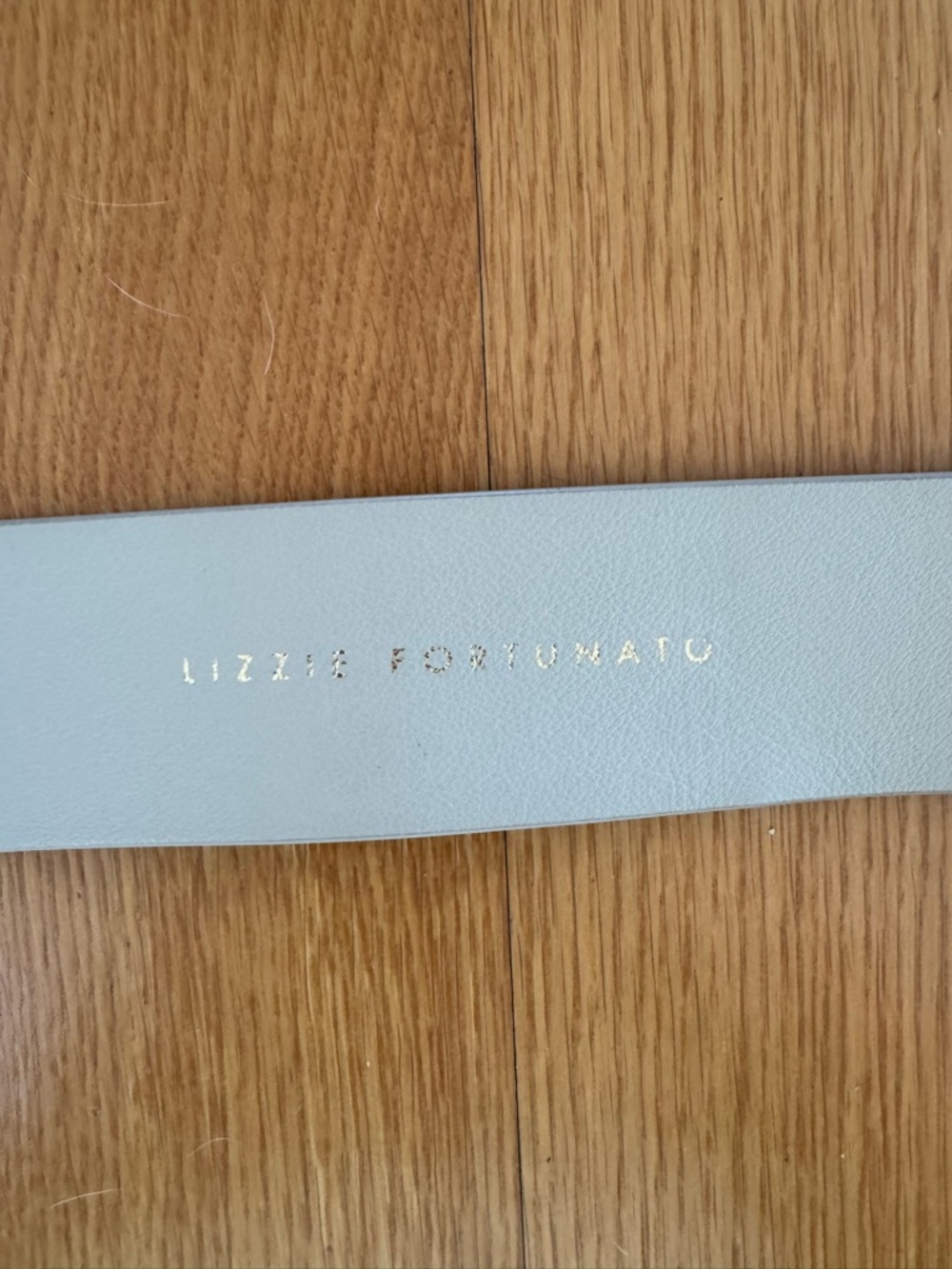 Lizzie Fortunato Wide Light Beige Belt with Tortoiseshell Flower Buckle Small - Picture 2 of 7